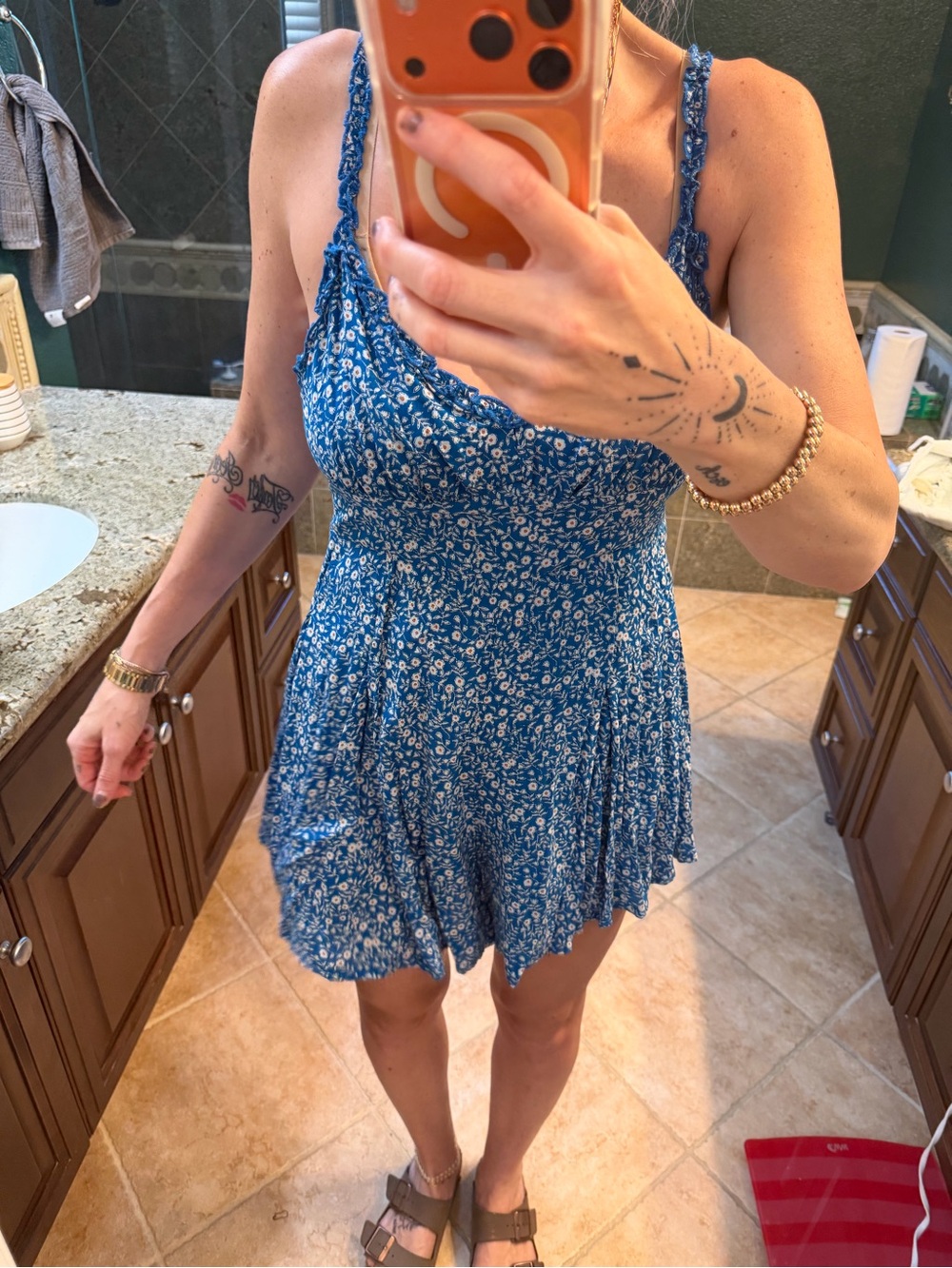 Princess Polly Blue Floral Romper Size 12